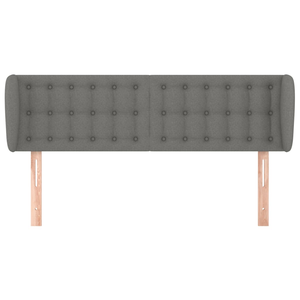 sengegavl med kanter 147x23x78/88 cm stof mørkegrå