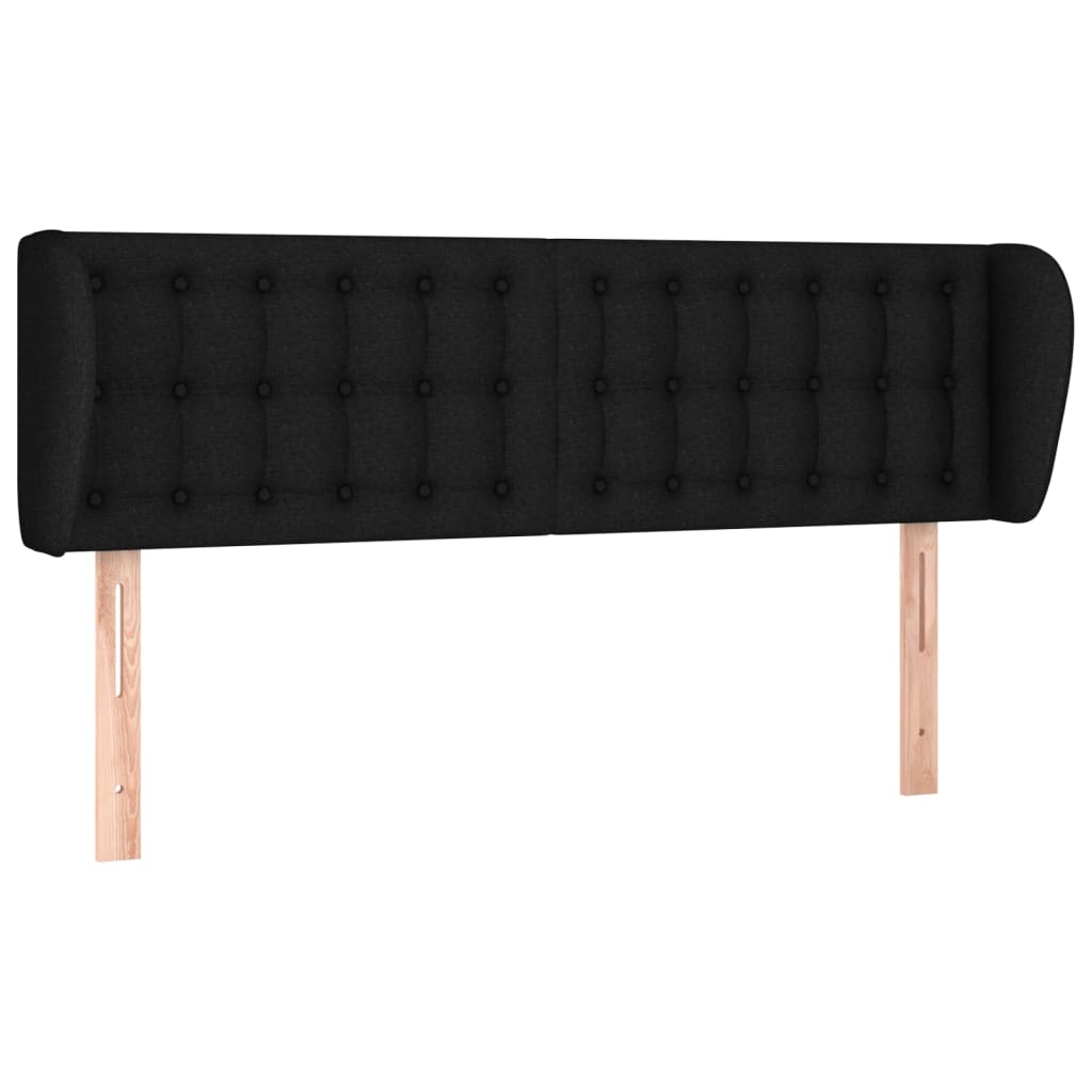 sengegavl med kanter 147x23x78/88 cm stof sort