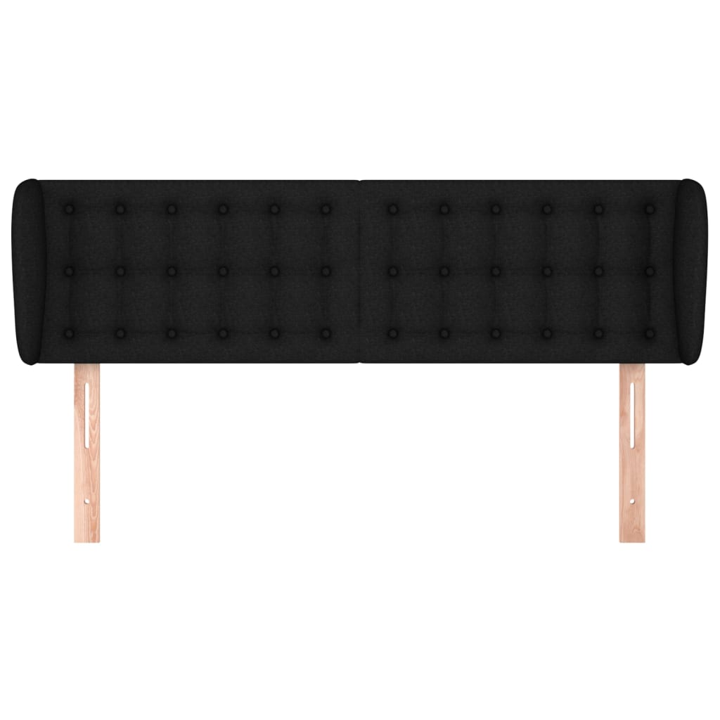 sengegavl med kanter 147x23x78/88 cm stof sort