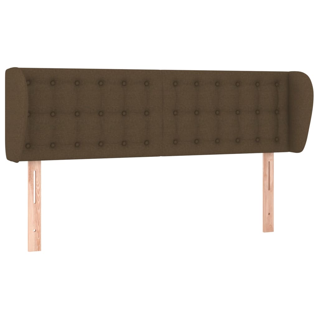 sengegavl med kanter 147x23x78/88 cm stof mørkebrun