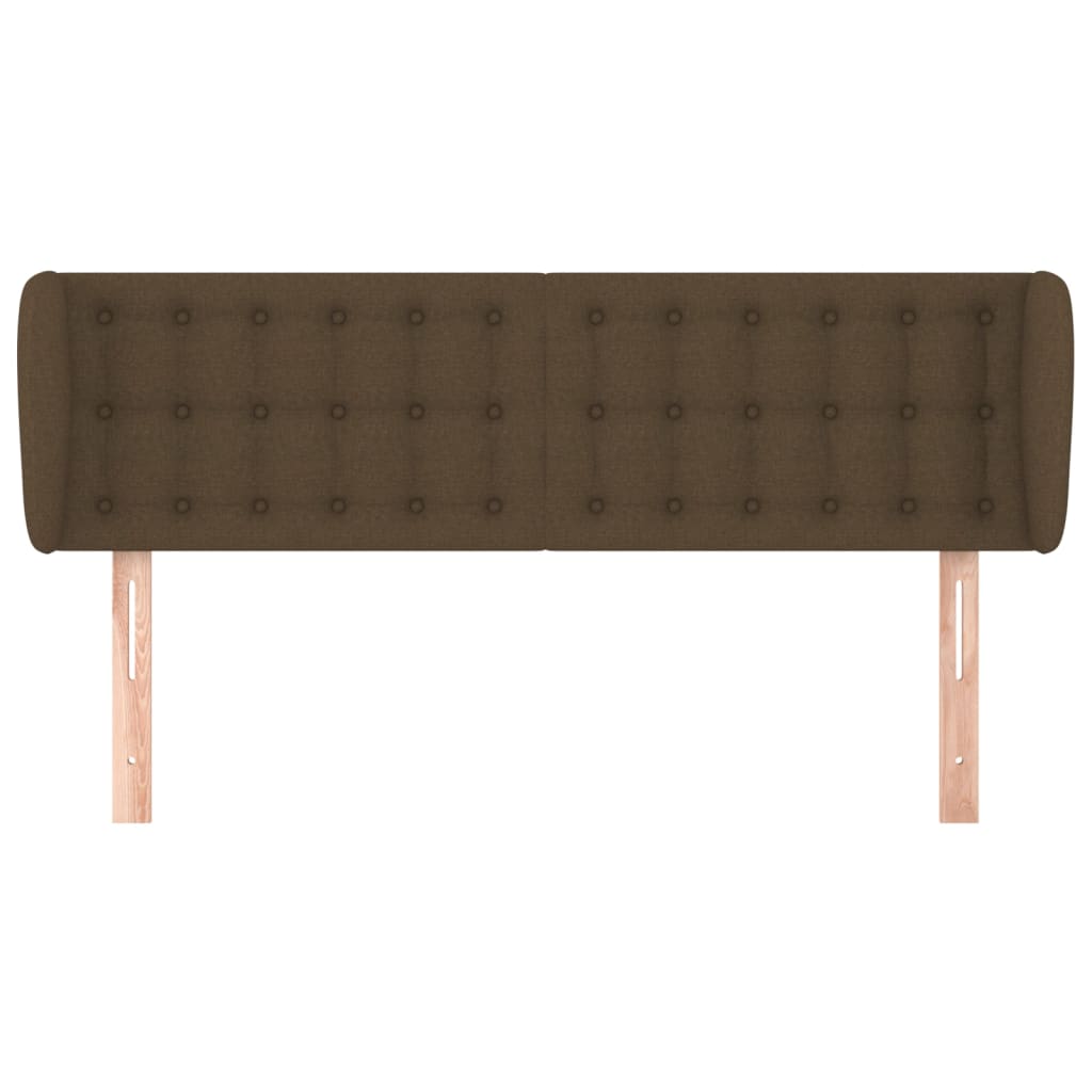 sengegavl med kanter 147x23x78/88 cm stof mørkebrun