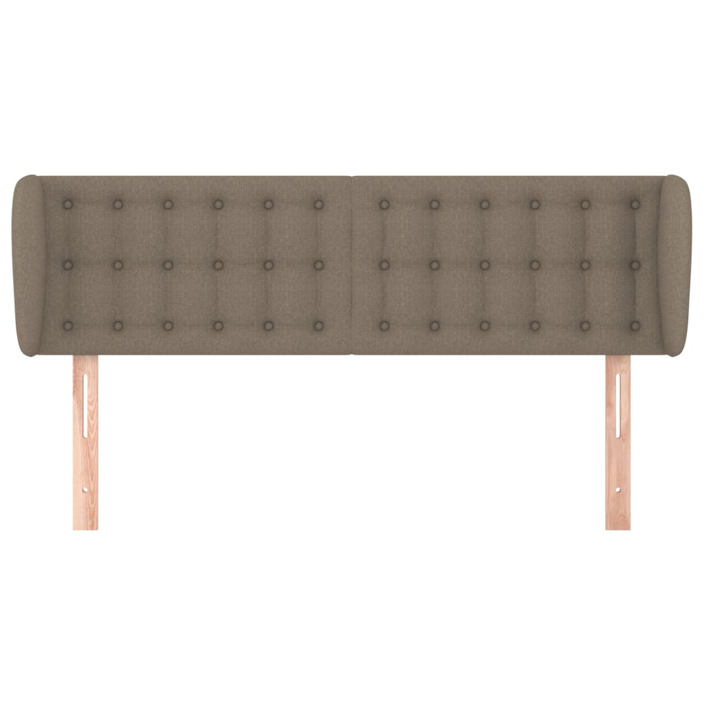 sengegavl med kanter 147x23x78/88 cm stof gråbrun