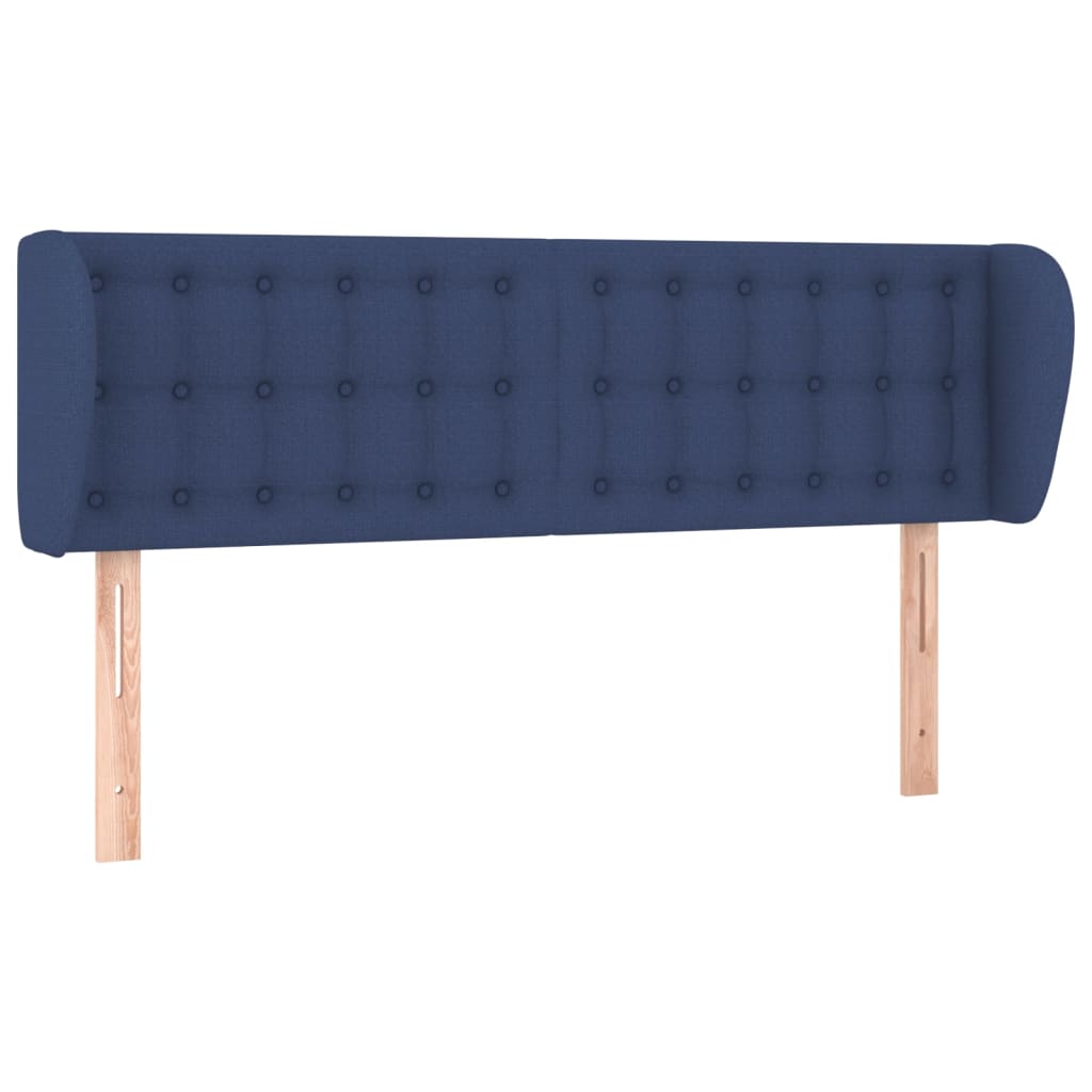 sengegavl med kanter 147x23x78/88 cm stof blå