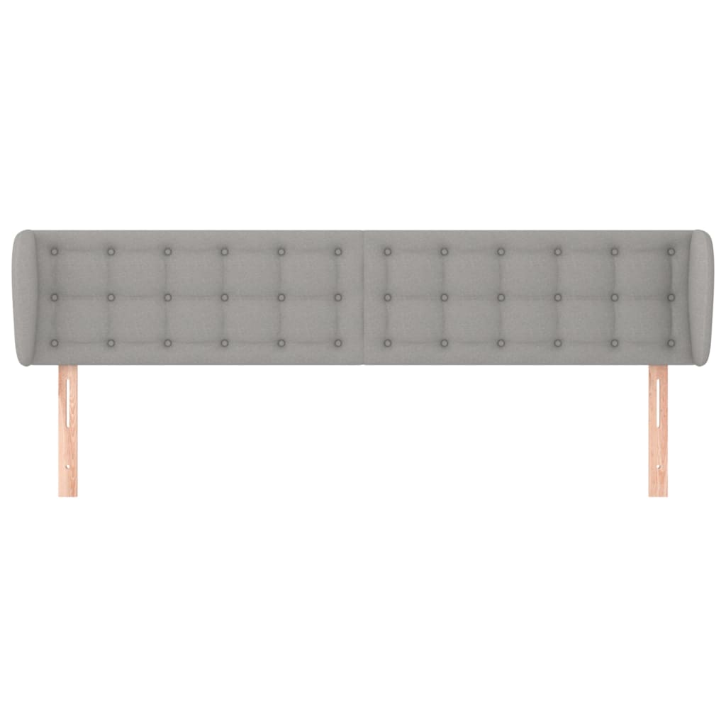sengegavl med kanter 147x23x78/88cm stof lysegrå