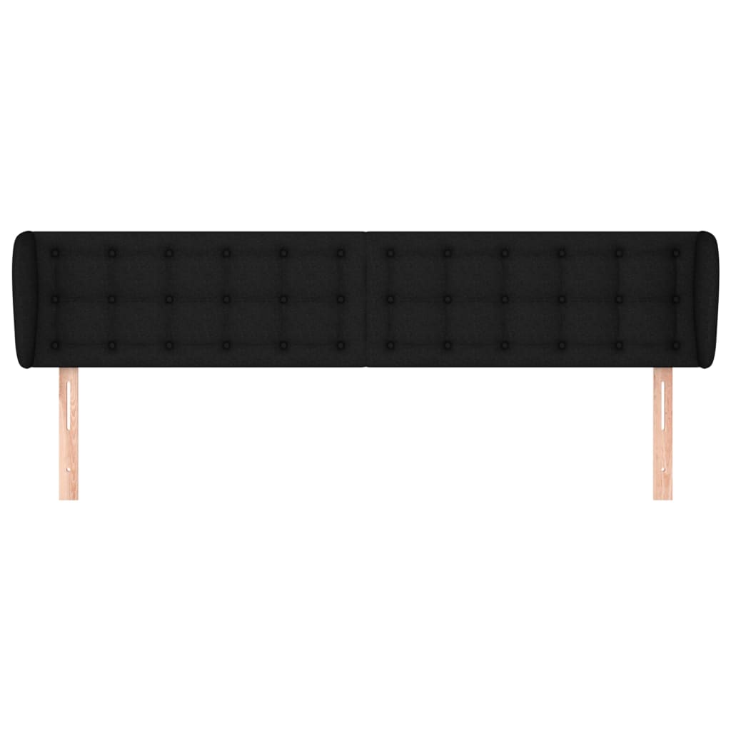 sengegavl med kanter 163x23x78/88 cm stof sort