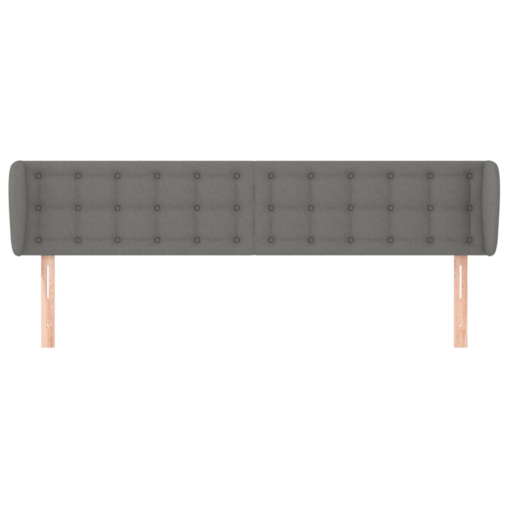 sengegavl med kanter 183x23x78/88 cm stof mørkegrå