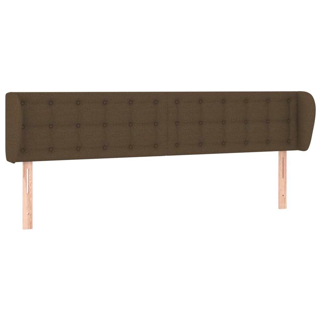 sengegavl med kanter 183x23x78/88 cm stof mørkebrun