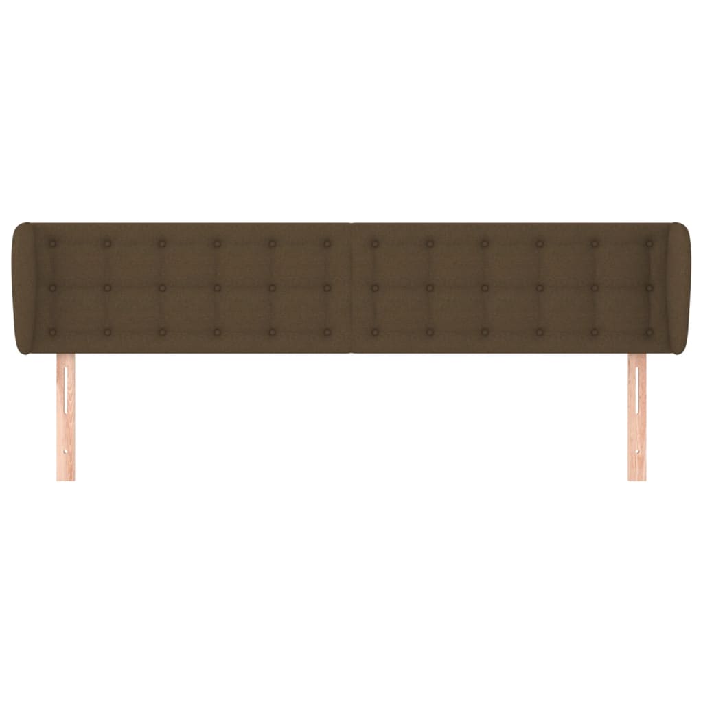 sengegavl med kanter 183x23x78/88 cm stof mørkebrun
