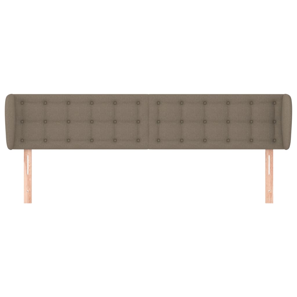 sengegavl med kanter 183x23x78/88 cm stof gråbrun
