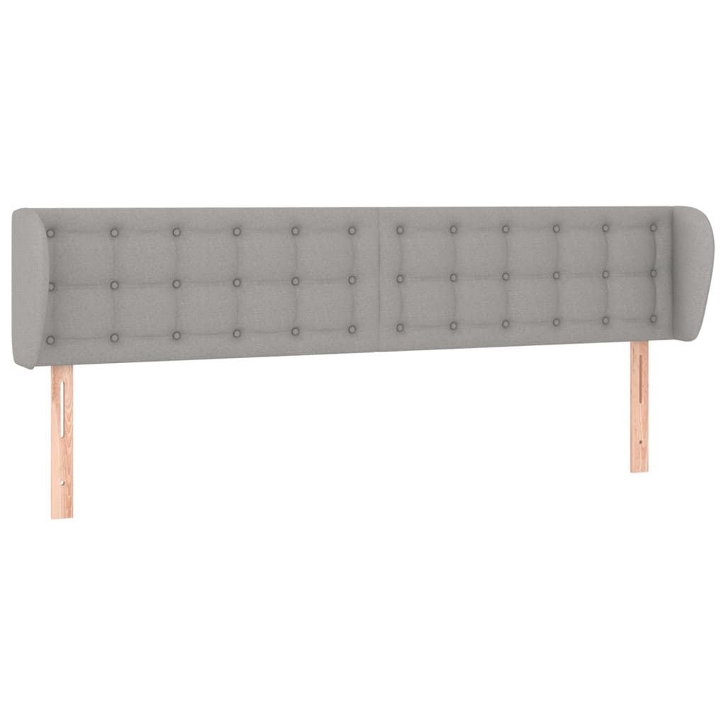 sengegavl med kanter 203x23x78/88cm stof lysegrå