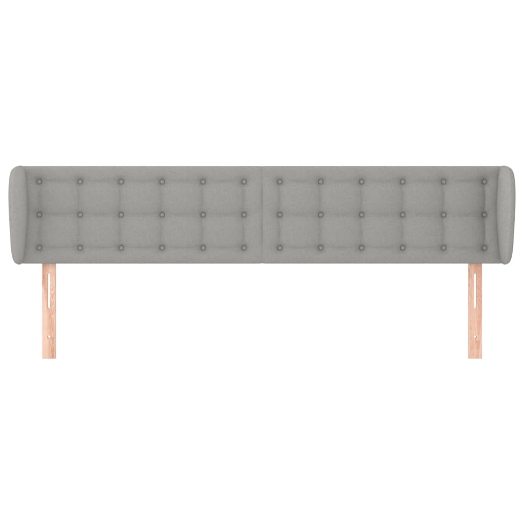 sengegavl med kanter 203x23x78/88cm stof lysegrå