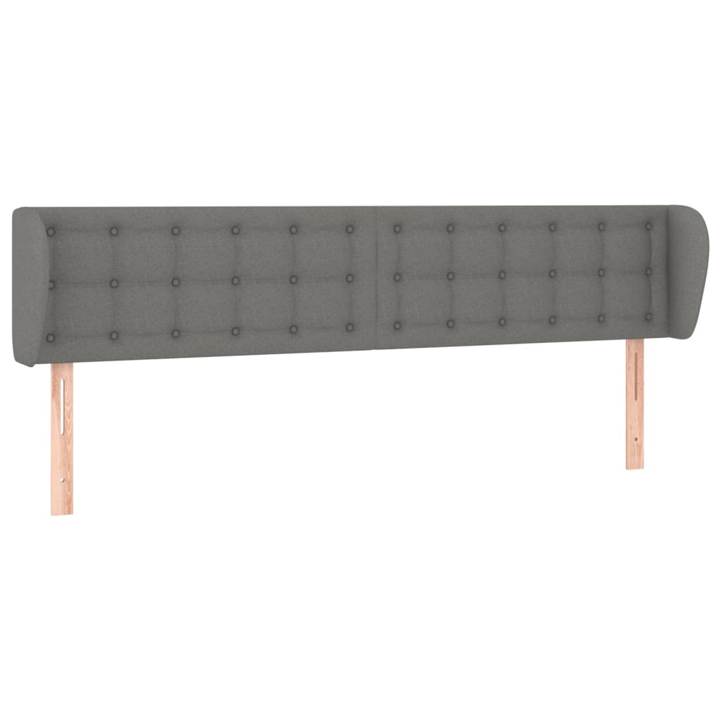 sengegavl med kanter 203x23x78/88 cm stof mørkegrå
