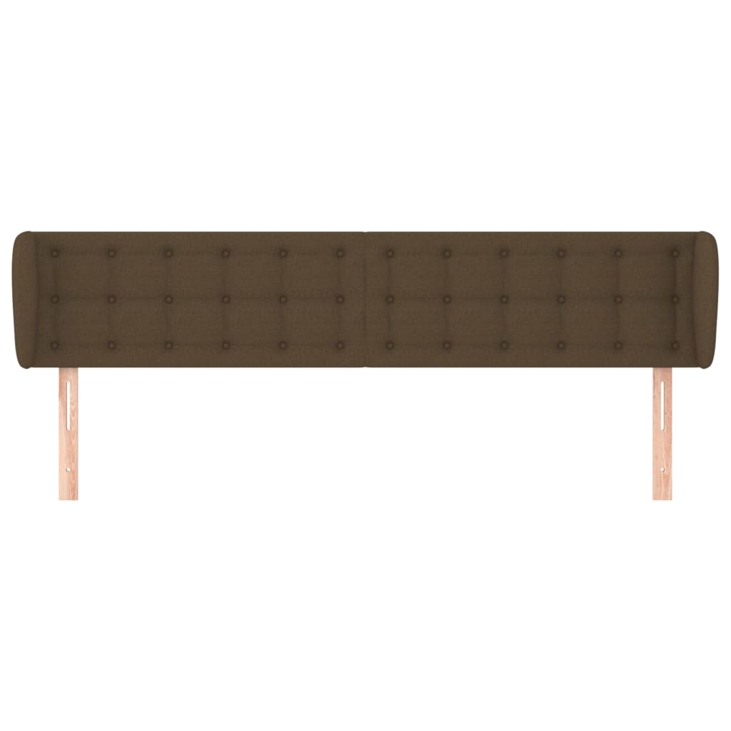 sengegavl med kanter 203x23x78/88 cm stof mørkebrun