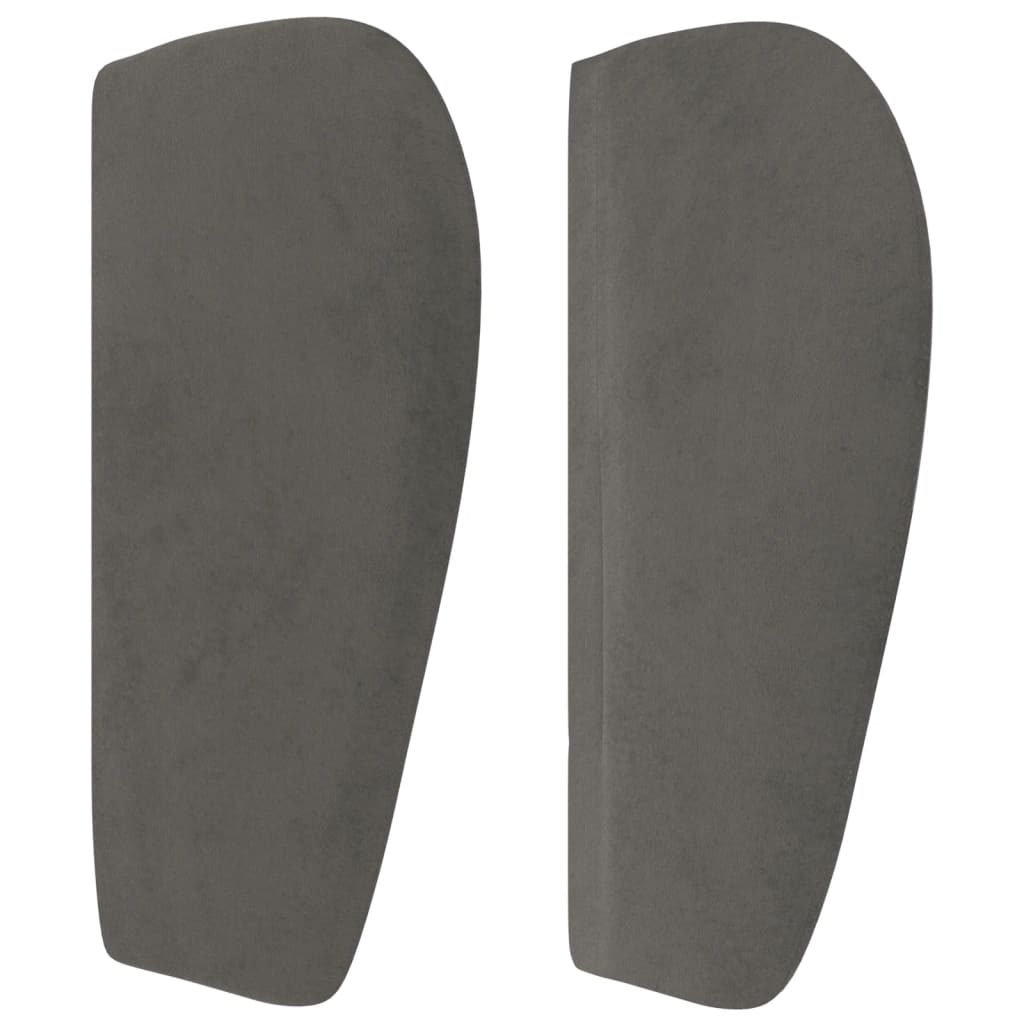 sengegavl med kanter 83x23x78/88 cm fløjl mørkegrå