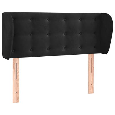 sengegavl med kanter 83x23x78/88 cm fløjl sort