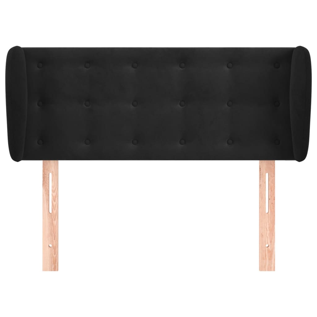 sengegavl med kanter 83x23x78/88 cm fløjl sort