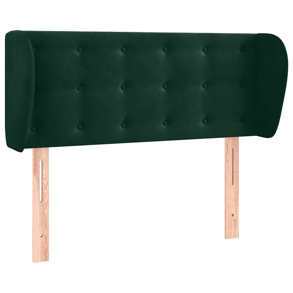 sengegavl med kanter 83x23x78/88 cm fløjl mørkegrøn