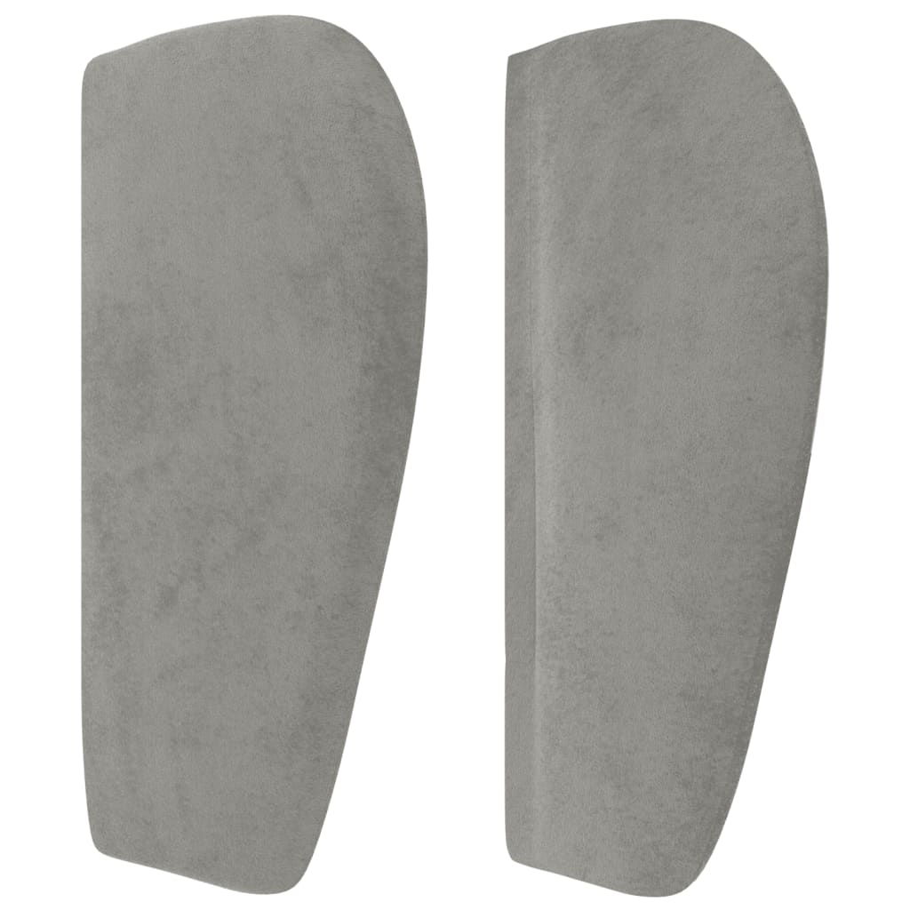 sengegavl med kanter 93x23x78/128 cm fløjl lysegrå
