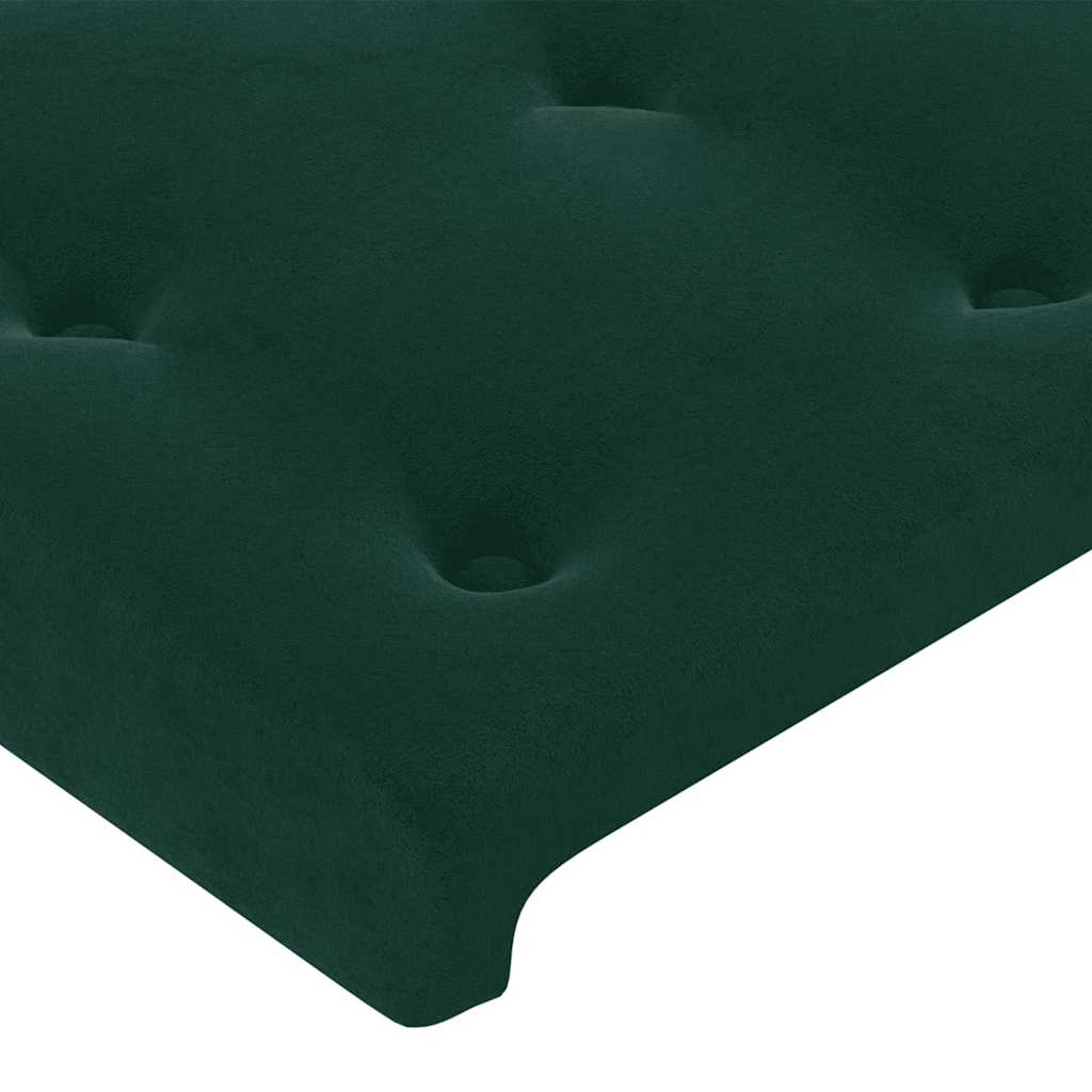 sengegavl med kanter 93x23x78/88 cm fløjl mørkegrøn