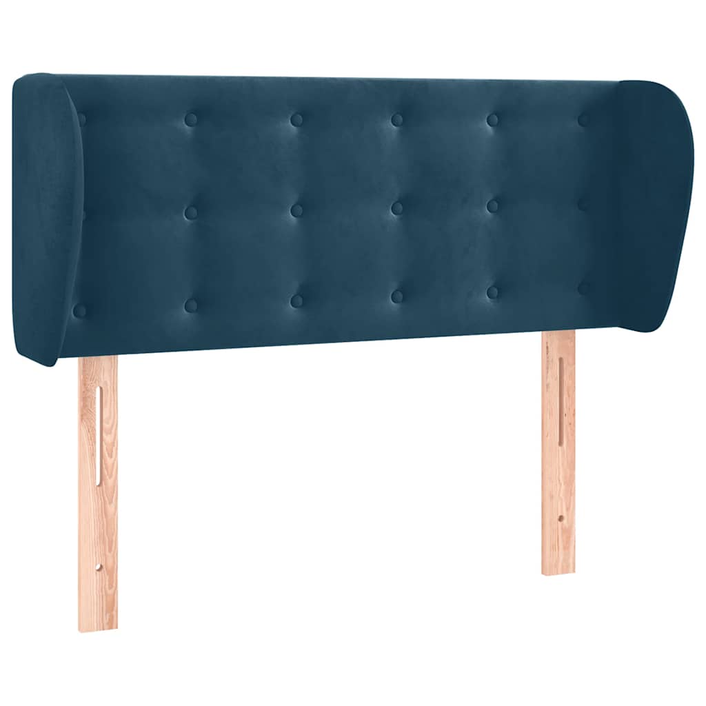 sengegavl med kanter 93x23x78/88 cm fløjl mørkeblå