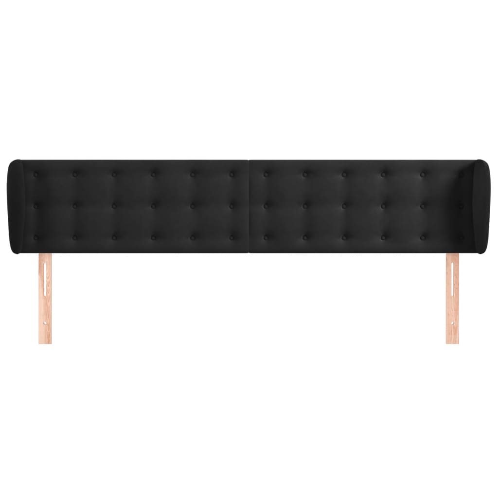 sengegavl med kanter 163x23x78/88 cm fløjl sort