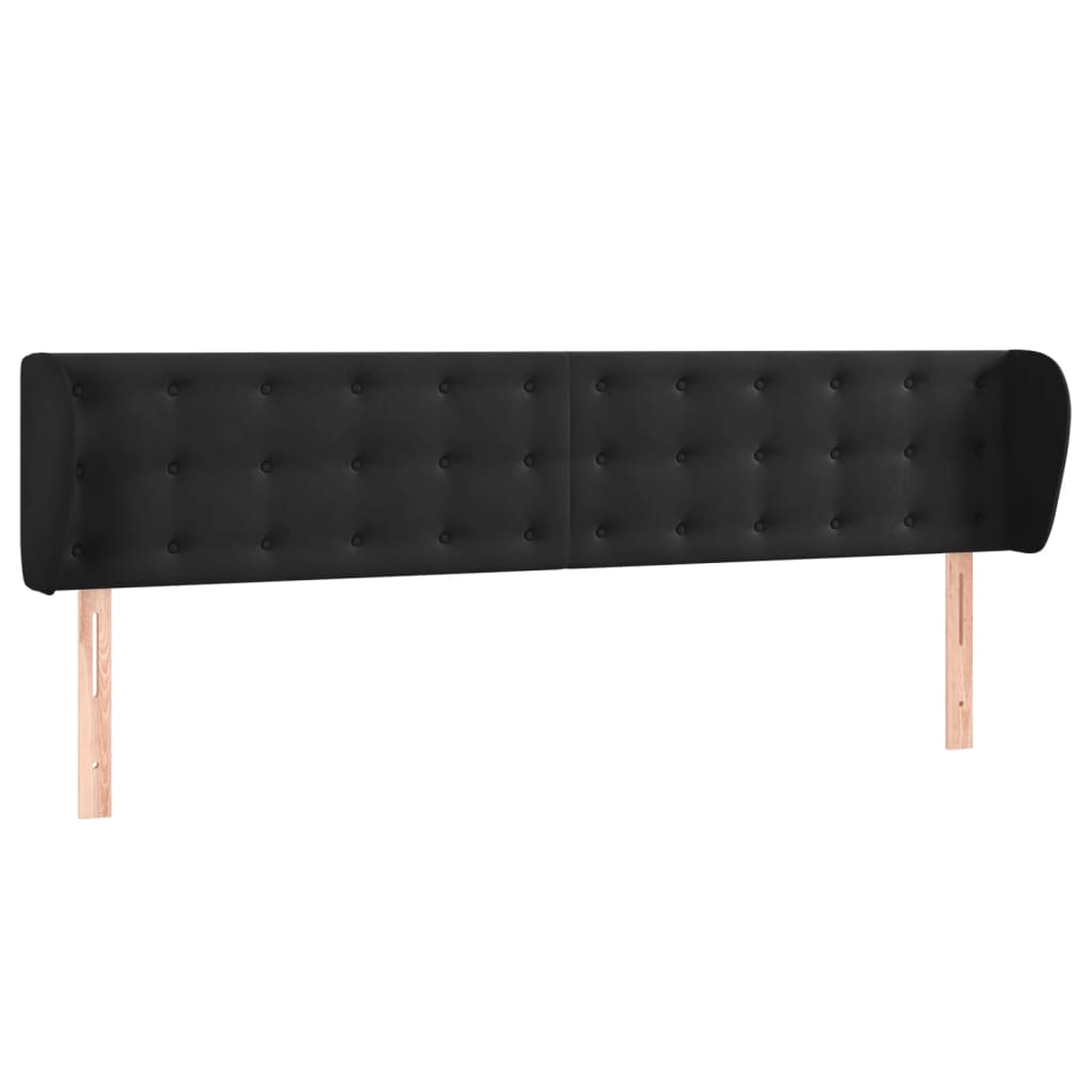 sengegavl med kanter 183x23x78/88 cm fløjl sort