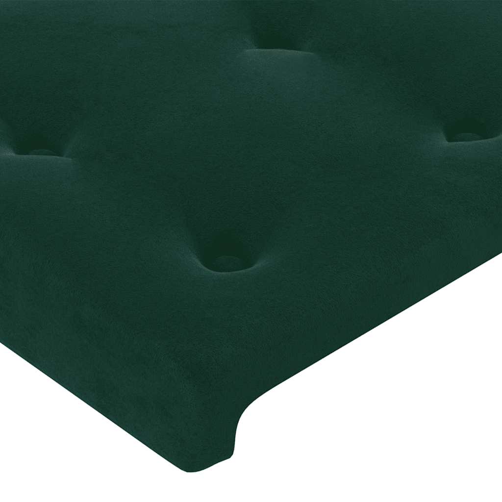 sengegavl med kanter 183x23x78/88 cm fløjl mørkegrøn