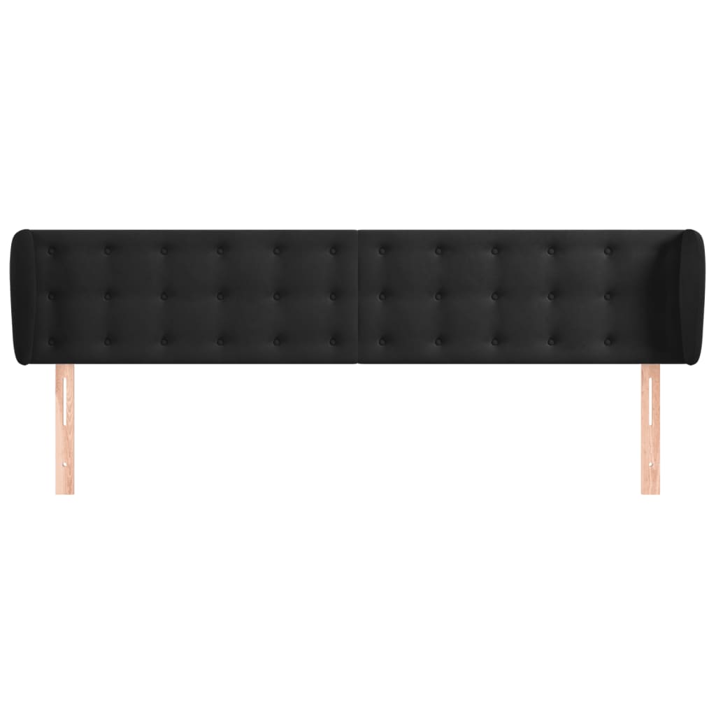 sengegavl med kanter 203x23x78/88 cm fløjl sort