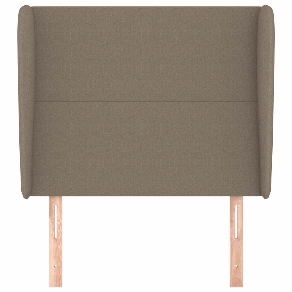 sengegavl med kanter 83x23x118/128 cm stof gråbrun