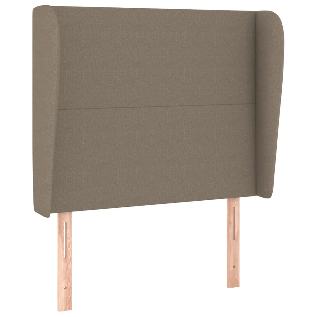 sengegavl med kanter 93x23x118/128 cm stof gråbrun