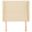 sengegavl med kanter 93x23x118/128 cm stof cremefarvet