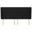 sengegavl med kanter 163x23x118/128 cm stof sort