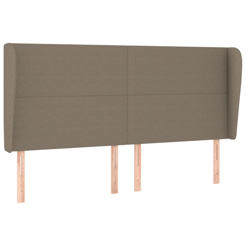 sengegavl med kanter 183x23x118/128 cm stof gråbrun