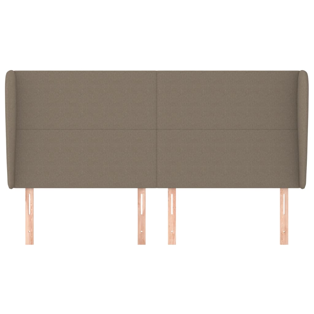 sengegavl med kanter 183x23x118/128 cm stof gråbrun
