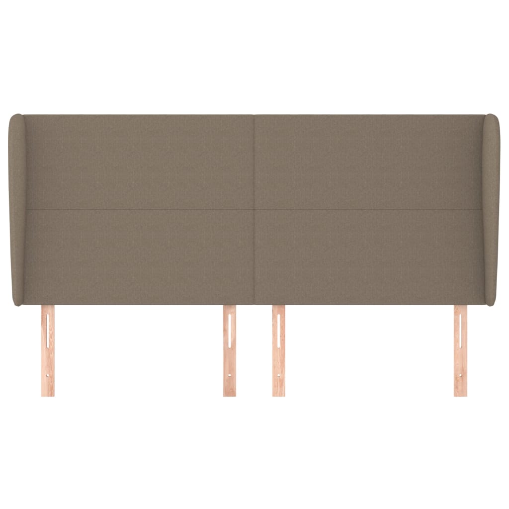sengegavl med kanter 203x23x118/128 cm stof gråbrun