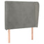 sengegavl med kanter 83x23x118/128 cm fløjl lysegrå