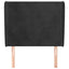 sengegavl med kanter 83x23x118/128 cm fløjl sort