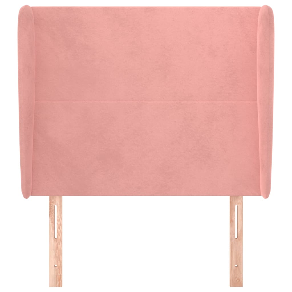 sengegavl med kanter 83x23x118/128 cm fløjl pink
