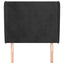 sengegavl med kanter 103x23x118/128 cm fløjl sort
