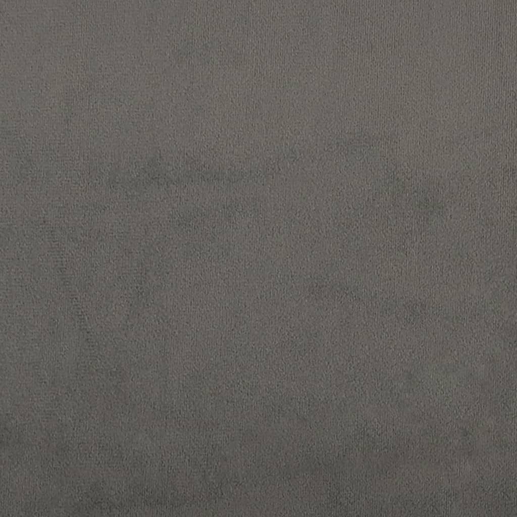 sengegavl med kanter 183x23x118/128 cm fløjl mørkegrå