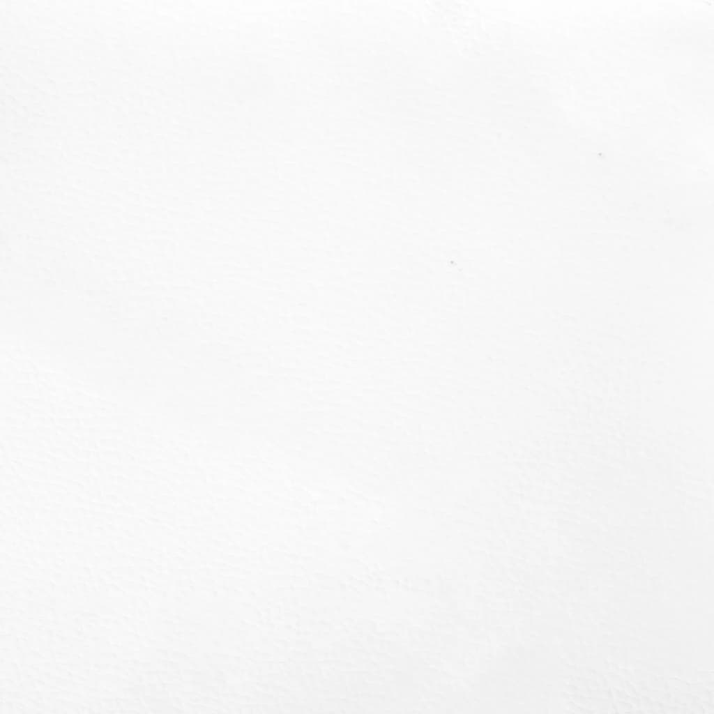sengegavl med kanter 93x23x118/128 cm kunstlæder hvid