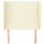sengegavl med kanter 93x23x118/128 cm kunstlæder cremefarvet