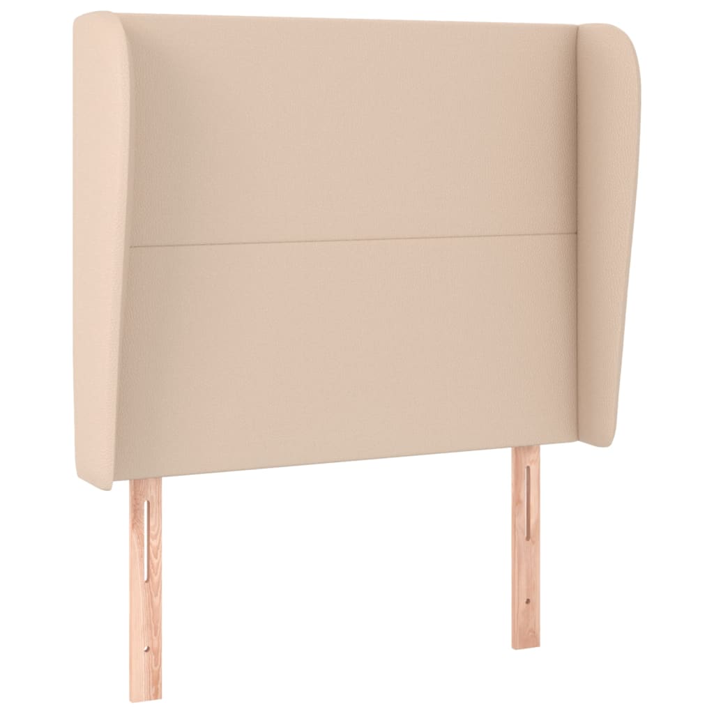 sengegavl med kanter 93x23x118/128 cm kunstlæder cappuccino