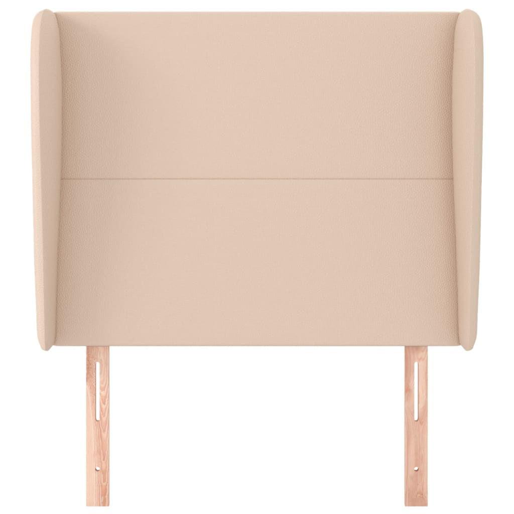 sengegavl med kanter 93x23x118/128 cm kunstlæder cappuccino
