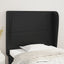 sengegavl med kanter 103x23x118/128 cm kunstlæder sort