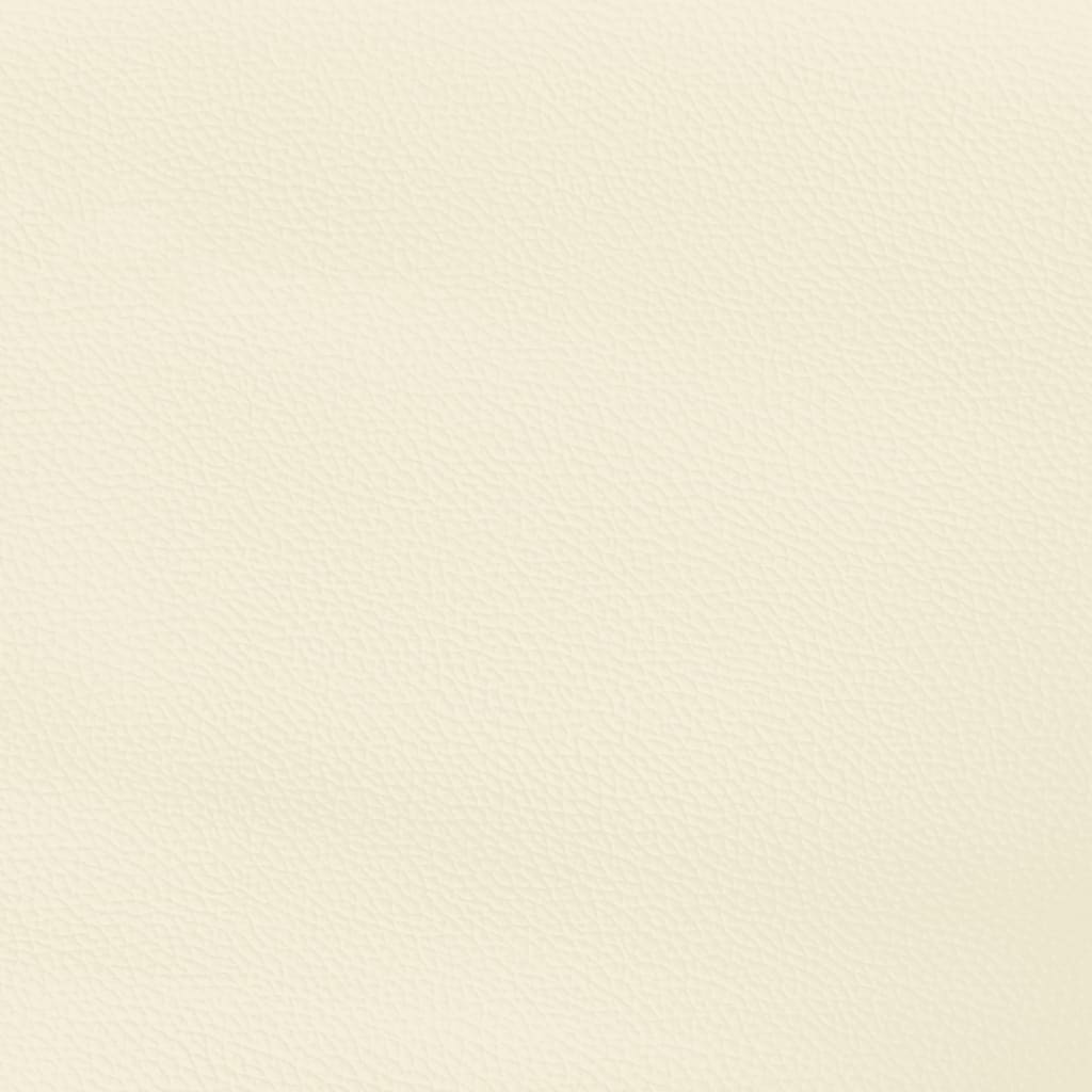 sengegavl med kanter 103x23x118/128 cm kunstlæder cremefarvet
