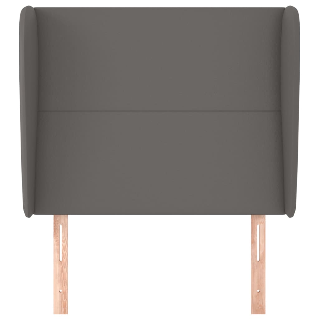 sengegavl med kanter 103x23x118/128 cm kunstlæder grå