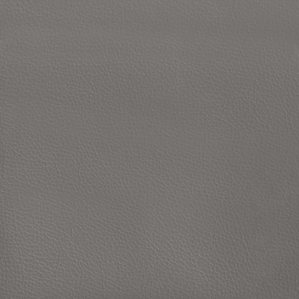 sengegavl med kanter 103x23x118/128 cm kunstlæder grå