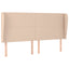 sengegavl med kanter 183x23x118/128 cm kunstlæder cappuccino