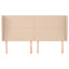 sengegavl med kanter 183x23x118/128 cm kunstlæder cappuccino
